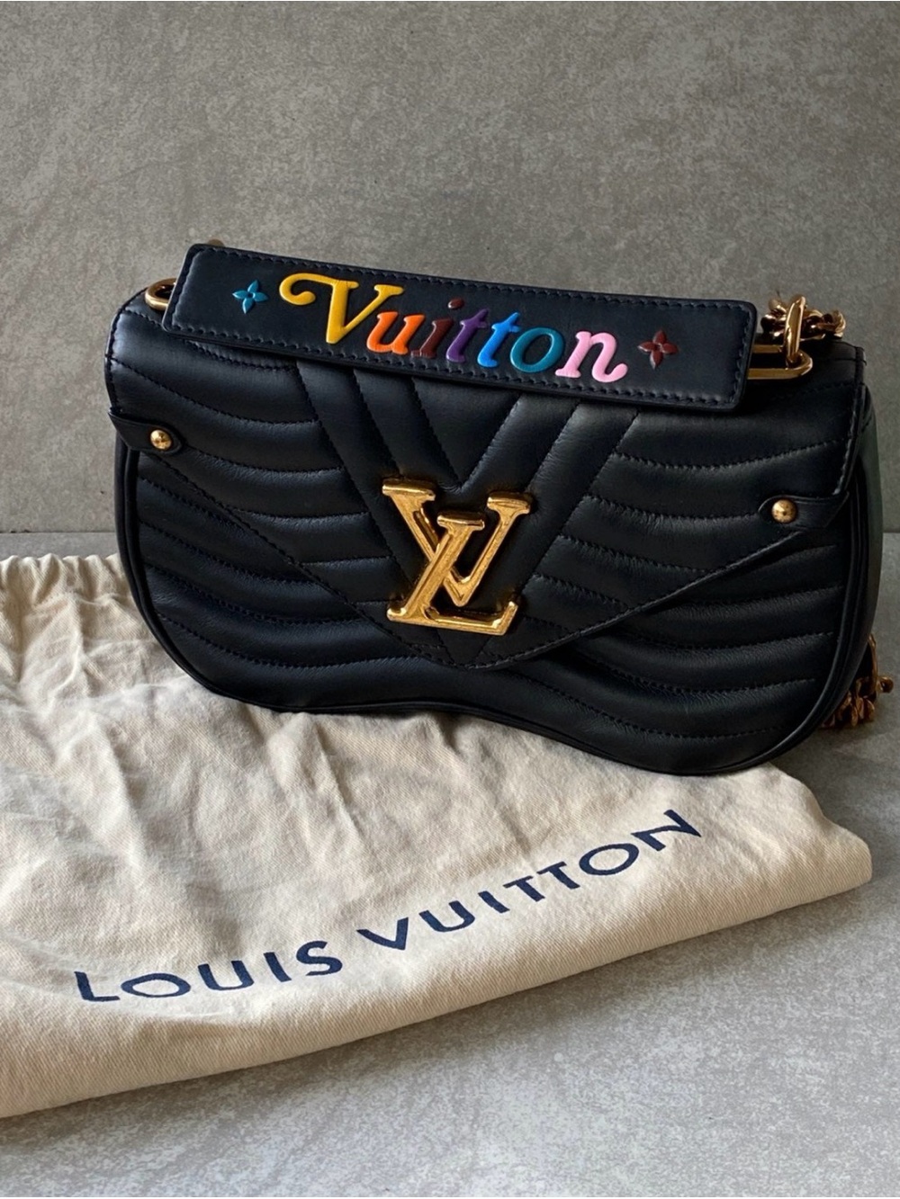 Louis Vuitton Black New Wave MM Chain Bag